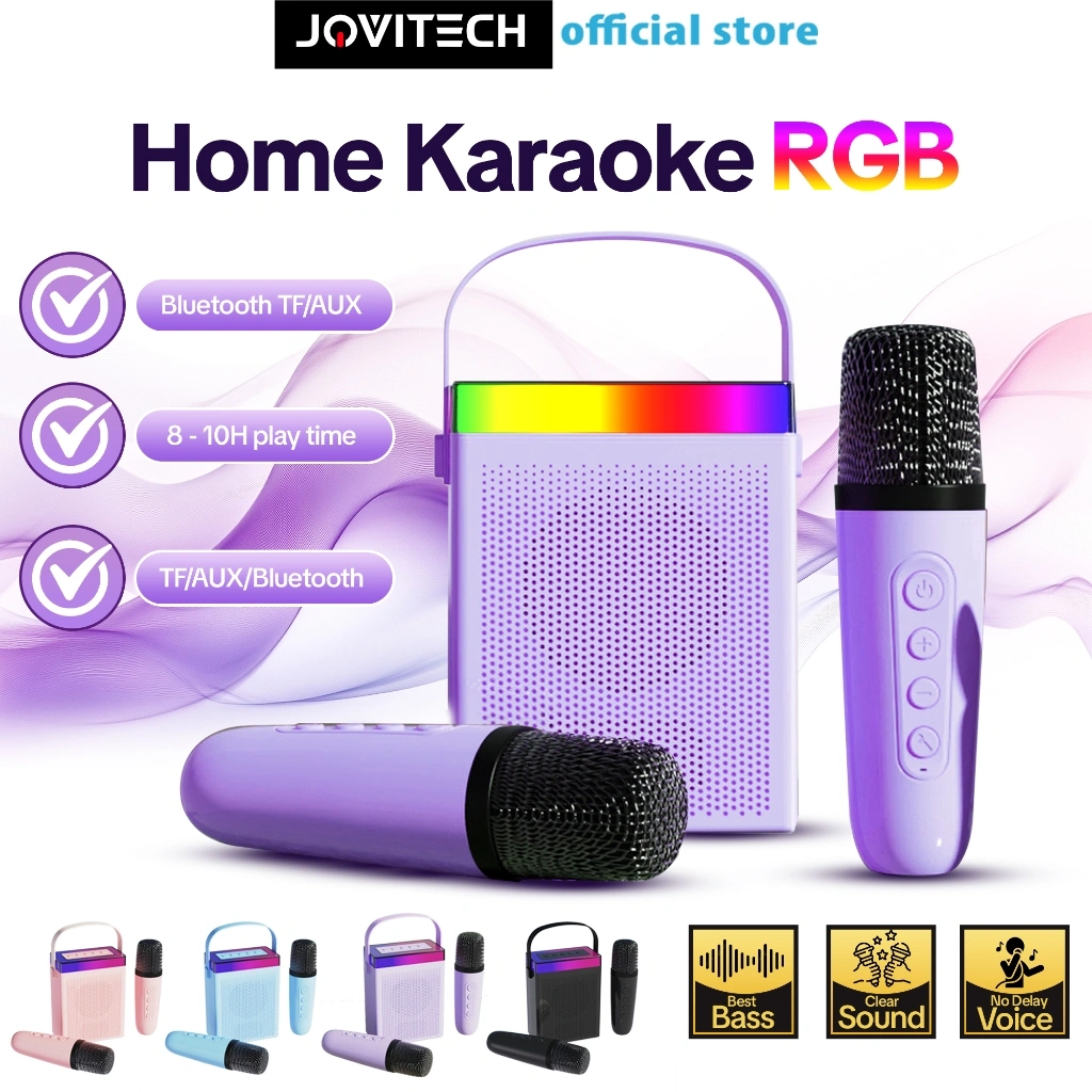 Jovitech Speaker Bluetooth Karaoke Microphone Home Karaoke Lampu Tidur LED Smart Lamp RGB Speaker BT Spiker - S56
