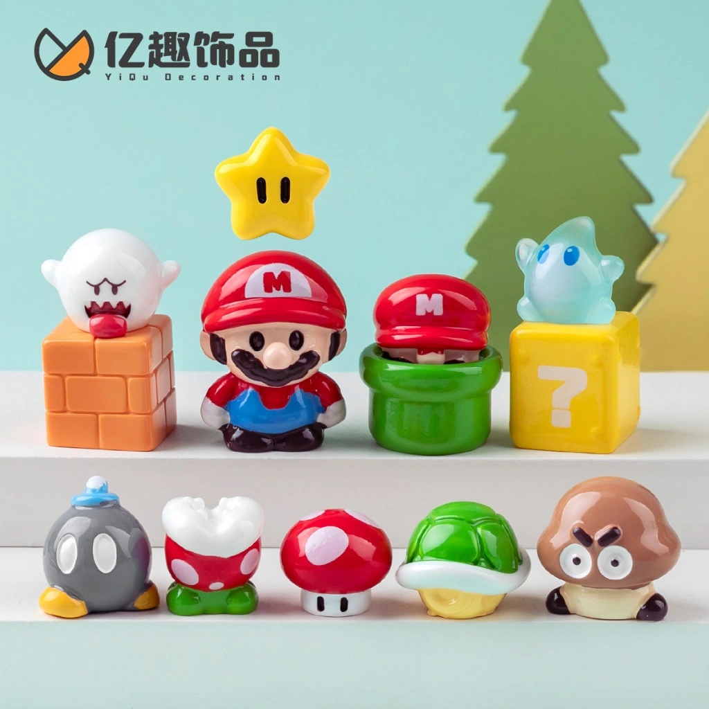 SET 13 Boneka Kartun Super Mario yang ImuT | Figurine Mario Chibi | AksesoriS Dekoratif DIY | Hiasan Dashboard Mobil / Meja Kerja