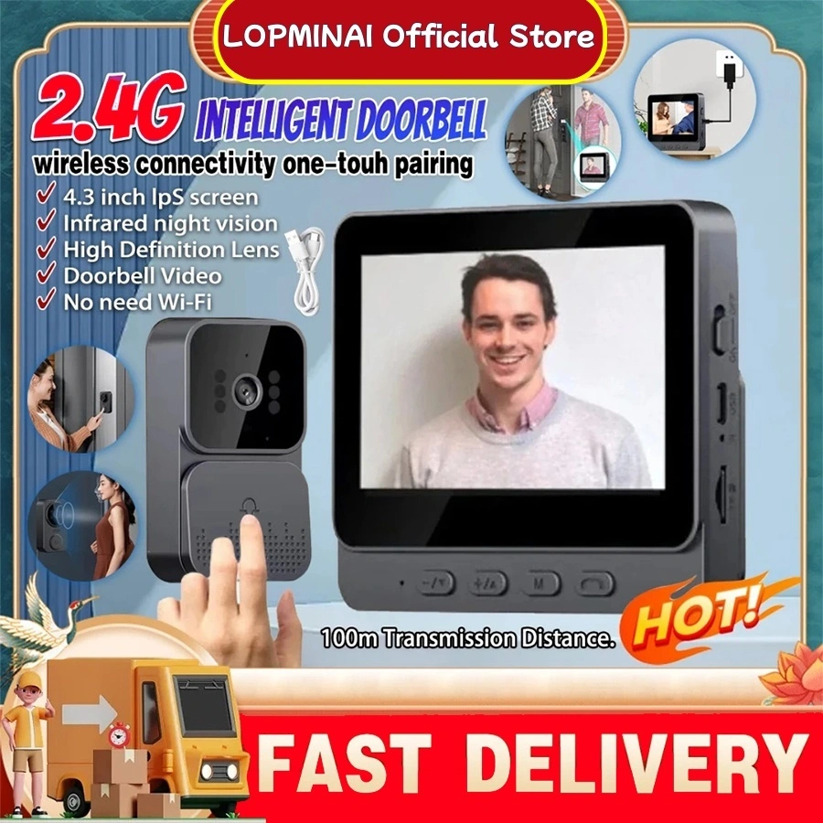 Bel pintu rumah tanpa kabel smart video door bell wireless kamera  waterproof bel rumah awet