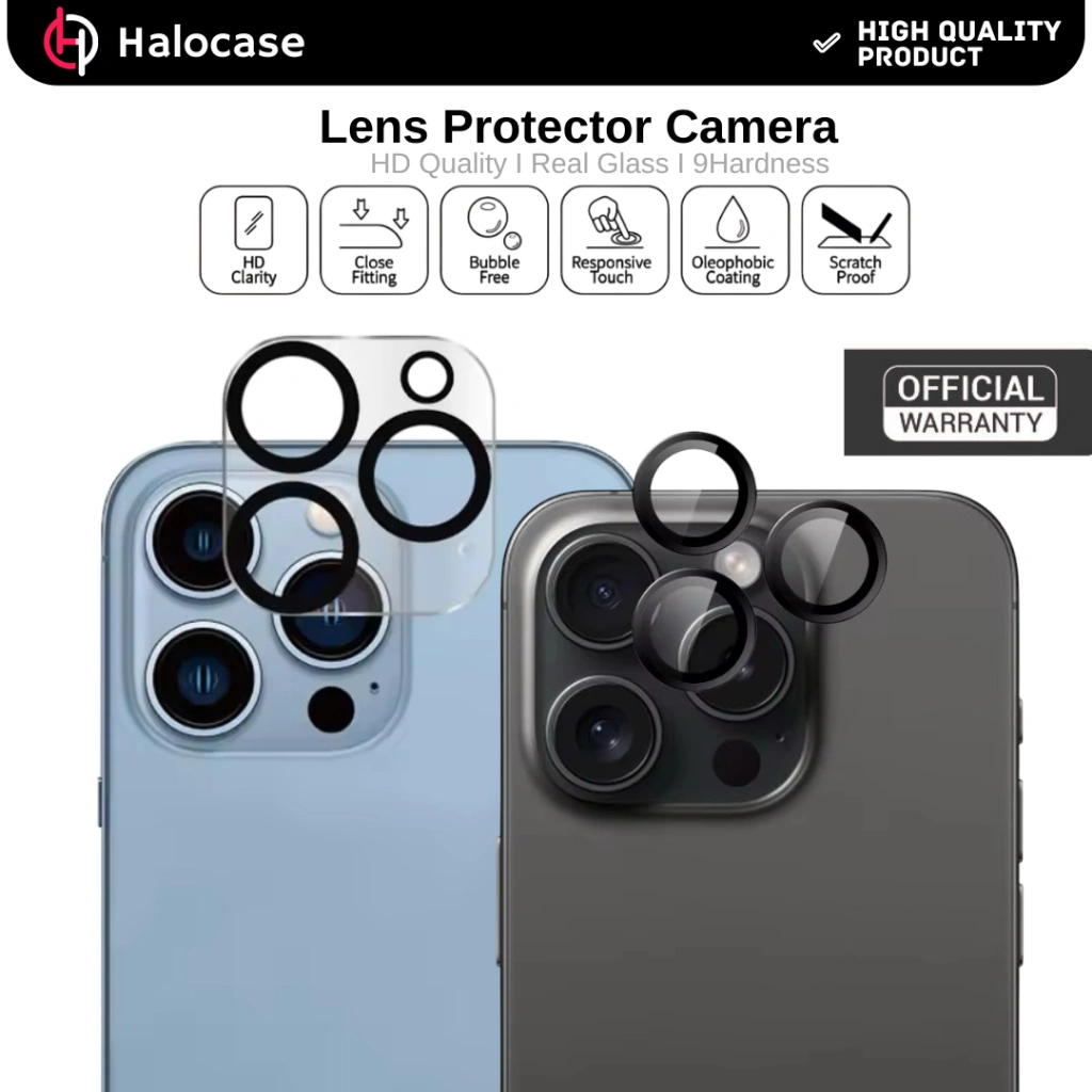Tempered Glass Kamera Screen Protector untuk iPhone 16 15 14 13 Plus Pro Promax