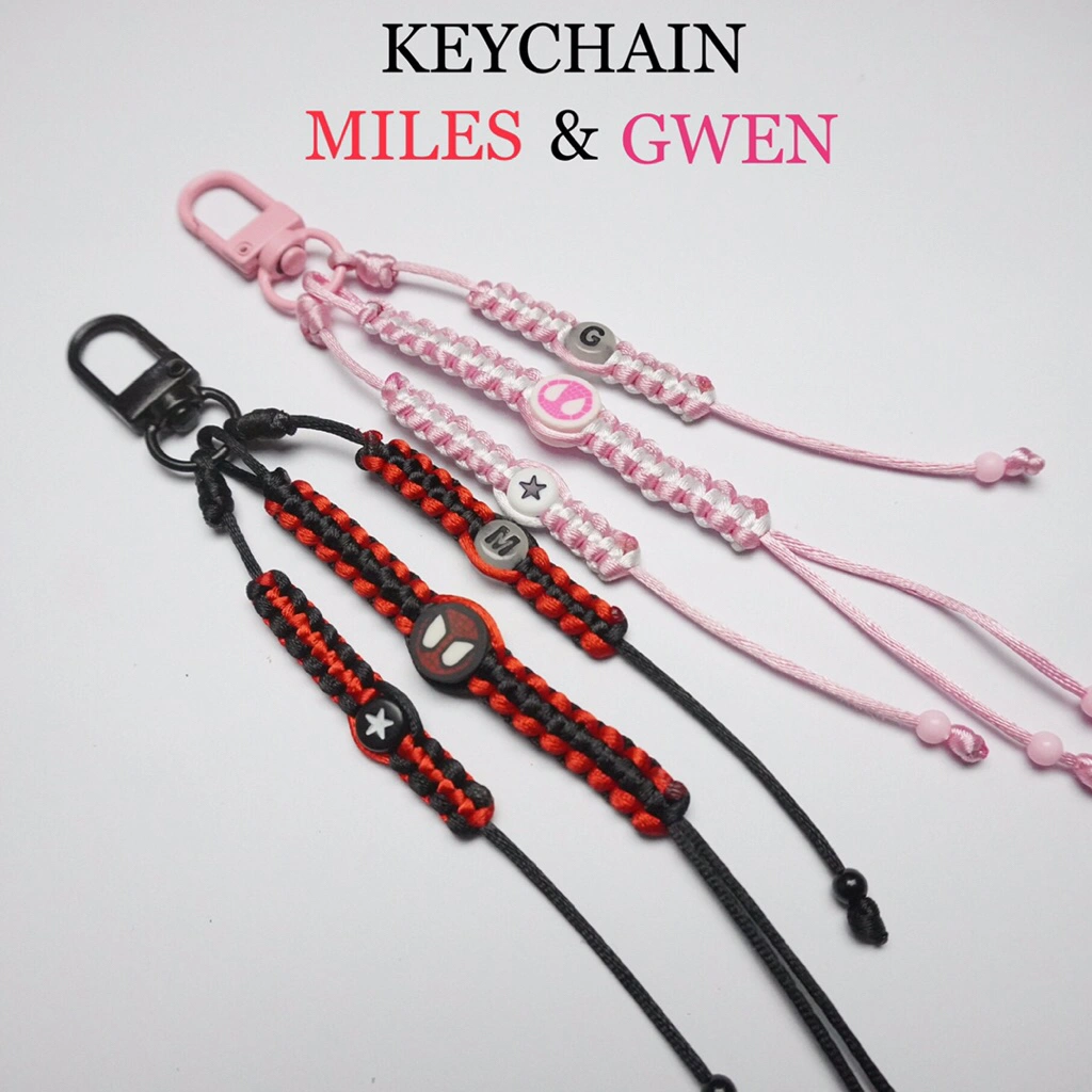 Keychain Couple Gantungan Kunci Tas / Gantungan Kunci Spiderman Miles & Gwen / Gantungan Kunci Inisial / Gantungan Kunci Moto & Mobil / Gantungan kunci Aestetik / Keychain