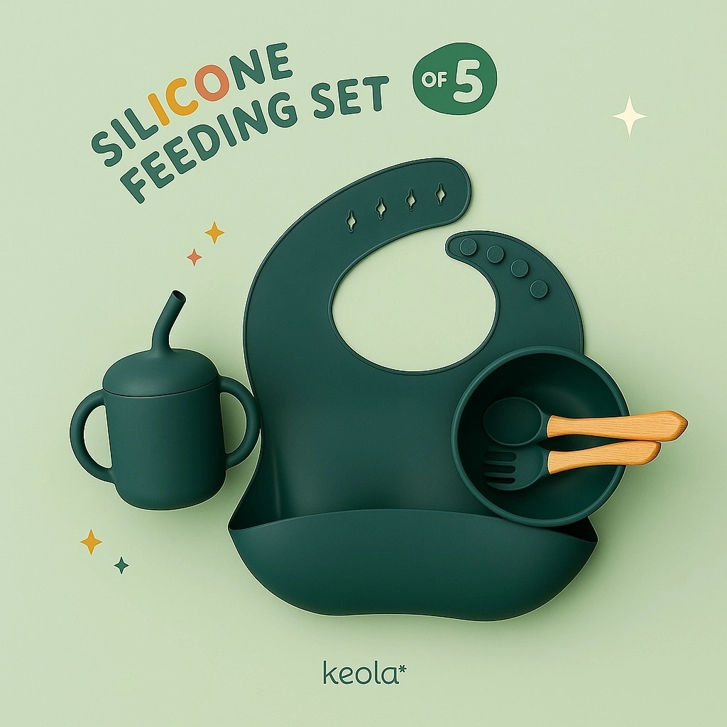 CB - Keola 5PCS FREE BOX Set Premium Silicone Gift Set / Hampers / Peralatan Makan Silicone