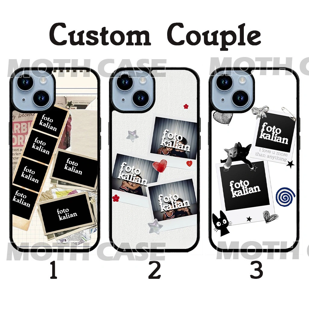 Case couple custom foto - Softcase Glossy (BERGARANSI) Iphone samsung xiaomi redmi oppo vivo realme (Case Casing hp)