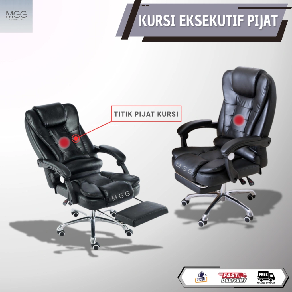 MGG Kursi bos chair,kursi kantor berkualitas,kursi gaming kia kursi hitam panal,Besi Roda,Sandaran