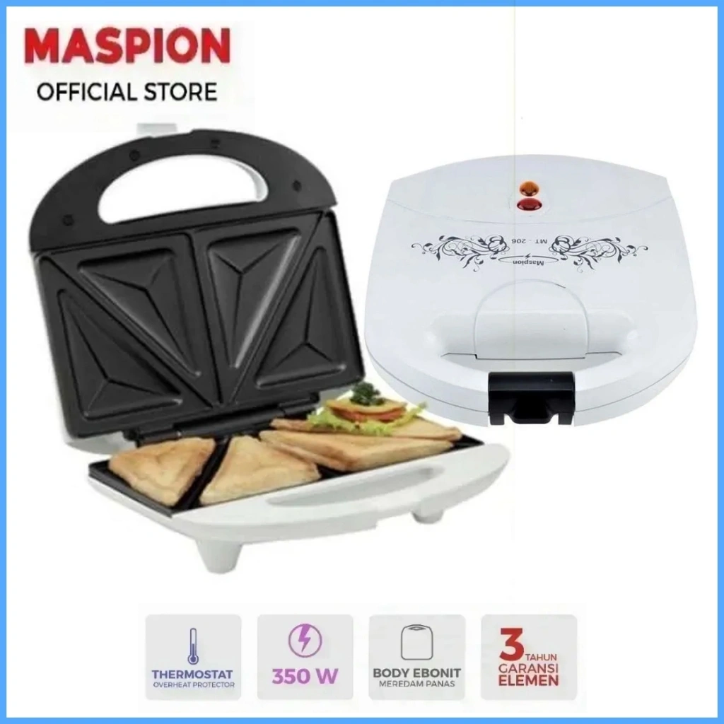 Maspion Pemanggang Roti Electric Sandwich Toaster MT-206