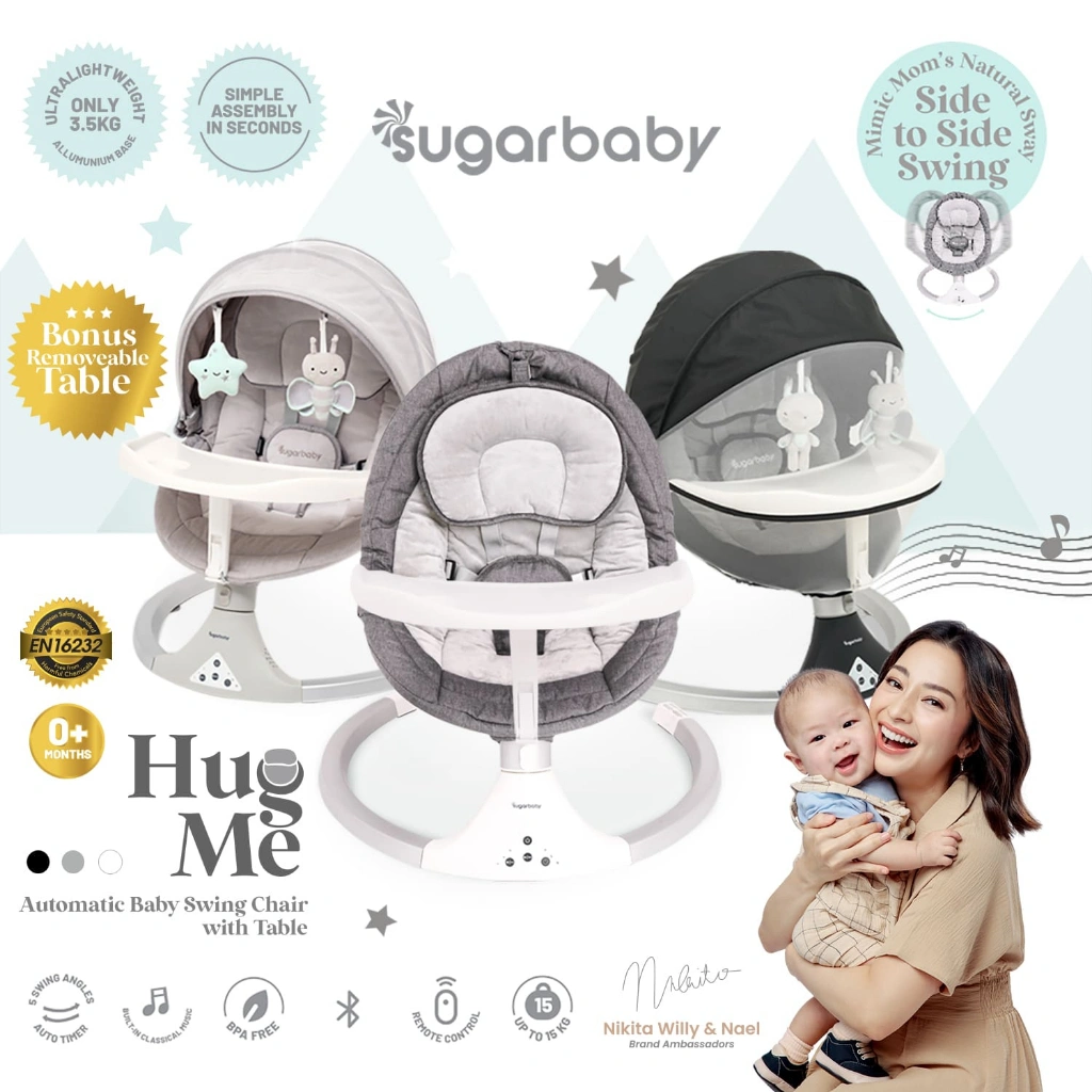 Sugarbaby HUG ME Automatic Baby Swing Chair with Table / Ayunan Bayi