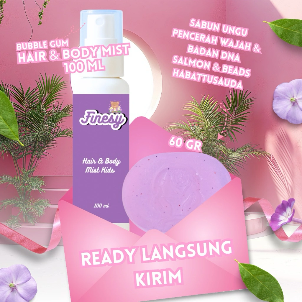 KYZA [DAPAT 2] Hair Mist 100ml + Bar Soap DNA Ungu 60gr