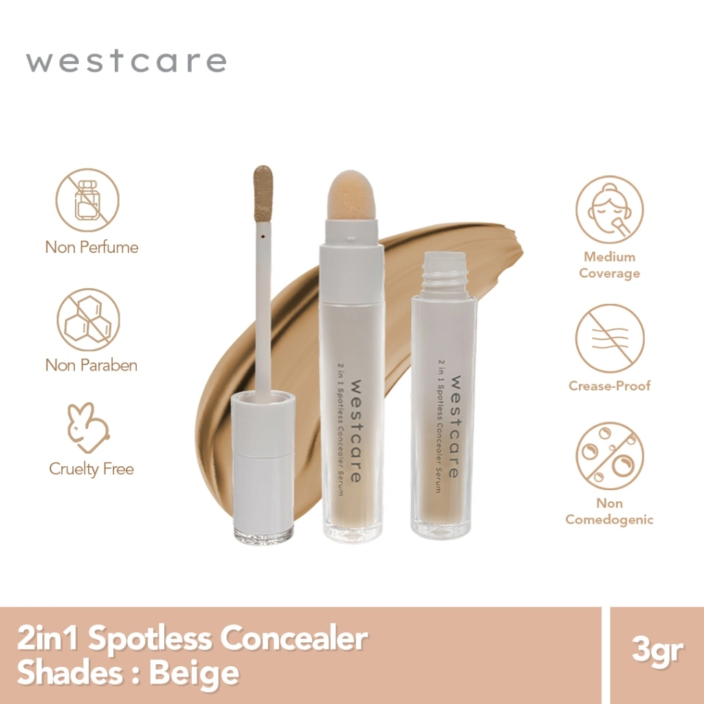 WESTCARE 2 in 1 Spotless Concealer Serum Beige, 3 g