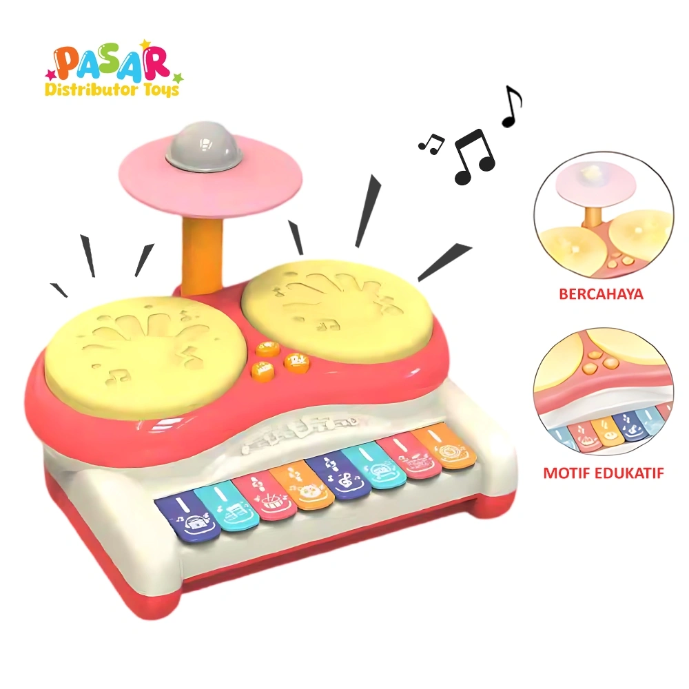 Mainan Anak INTERESTING JAZZ DRUM KNOWLEDGE Mainan Piano Jazz Drum Baby Music Lampu Anak