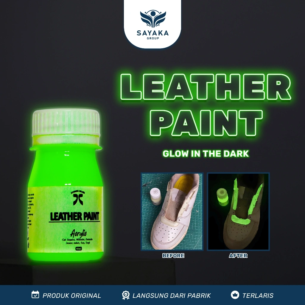 Sayaka - Cat Glow In The Dark Leather Paint Canvas Cat Sepatu 40ml