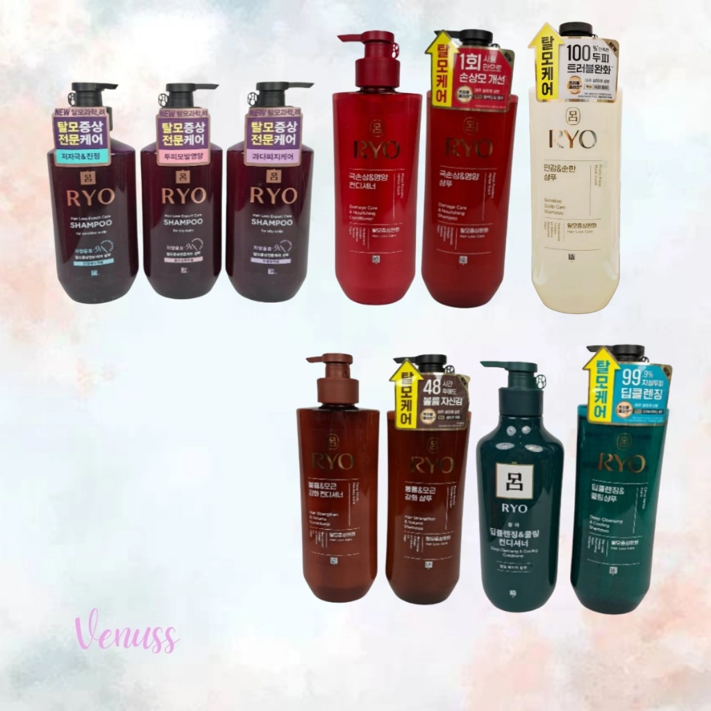 Ryo jayangyunmo anti hair loss shampoo 400ml for oily | dry | weak | dandruff | sensitive | Ryo scalp deep cleansing shampoo | scalp deep condi| volume hair shampoo | volume hair condi | damage care shampoo | damage care condi | damage care treatment300ml