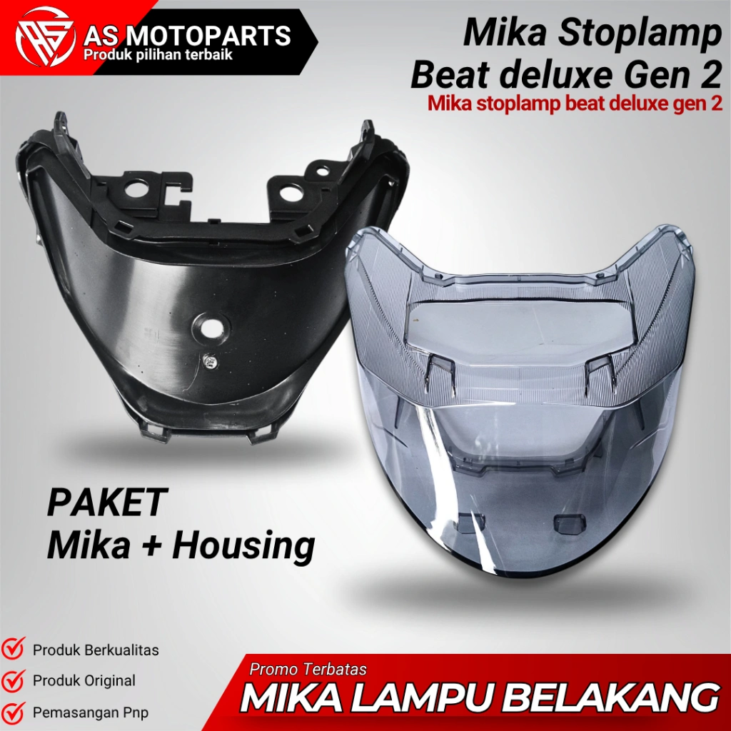 PAKET MIKA + HOUSING BEAT DELUXE GEN 2 DUDUKAN LAMPU STOPLAMP BEAT DELUXE GEN 1 REPLEKTOR LAMPU BUAT