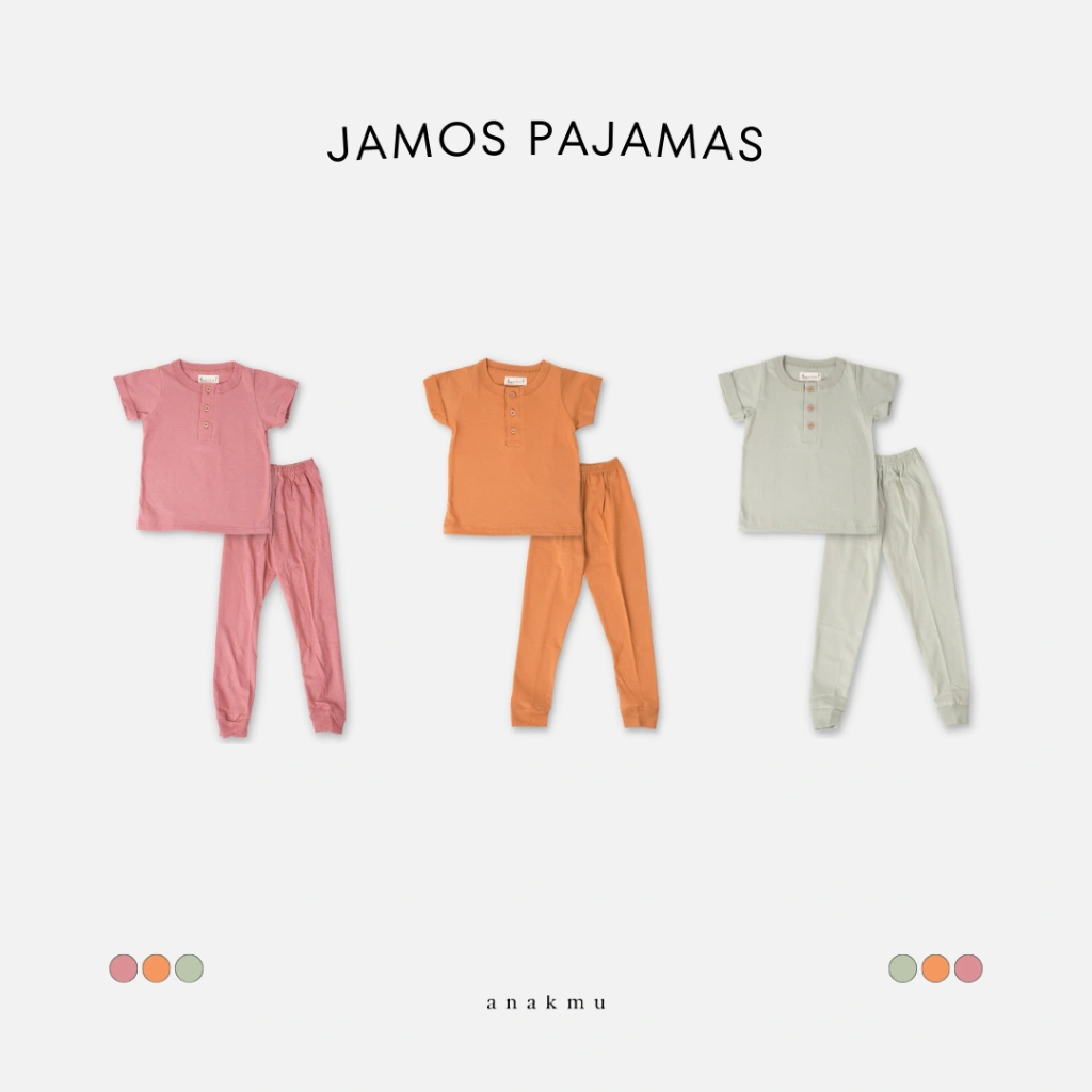 Anakmu - Jamos Set Setelan Piyama Kaos Anak 100% Katun Premium Combed 30s Super Soft