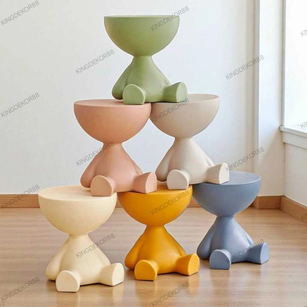 KD88 KIDO | Meja Sudut Plastik Minimalis Karakter Boneka | Meja Samping Nakas Serbaguna Aesthetic