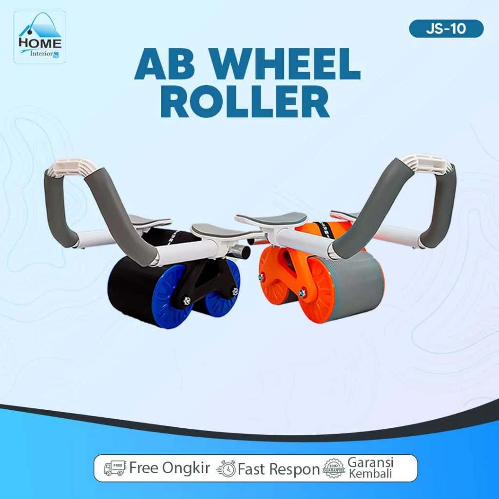Ab Roller Wheels Plank Trainer 2in1 Abdominal Core Roller Automatic Rebound Olahraga Gym Fitness Push Up