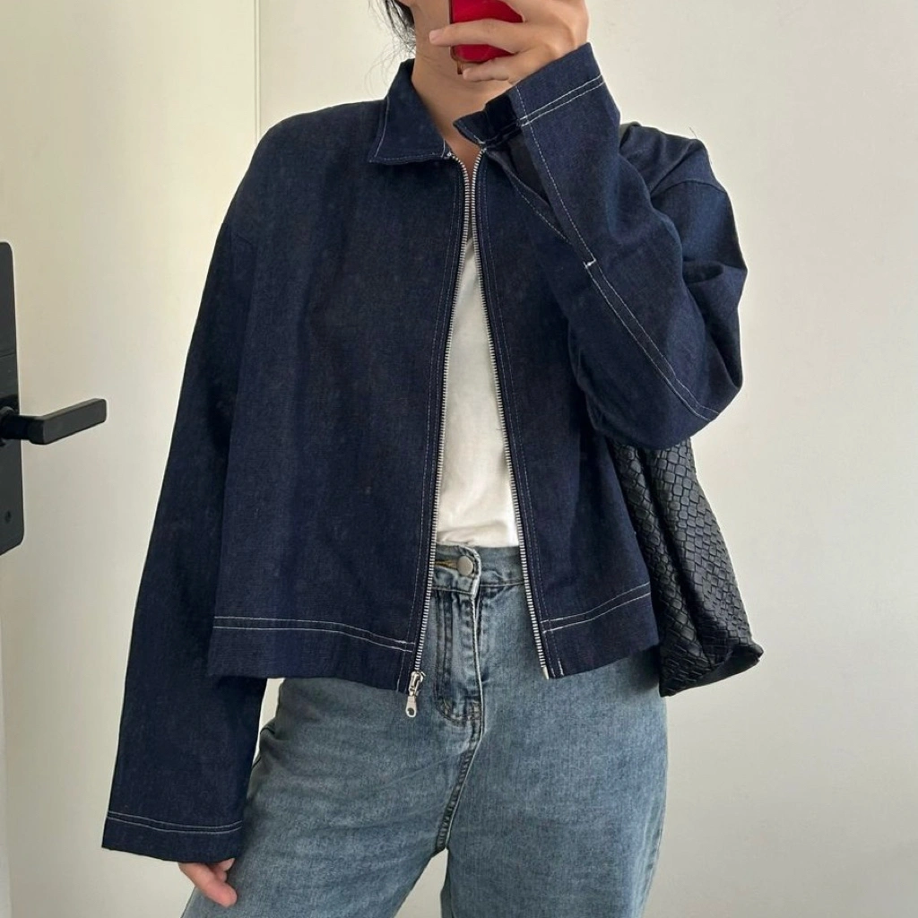 GUMI | Ziper Denim Top