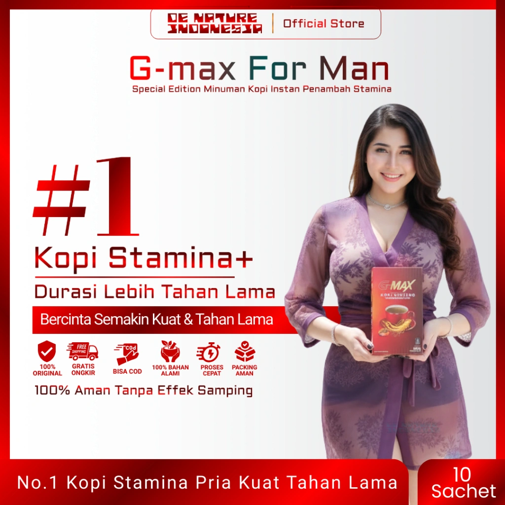 KOPI G-MAX Minuman Kopi Stamina Extrak Gingseng Original BPOM 1 BOX ISI 10 SACHET