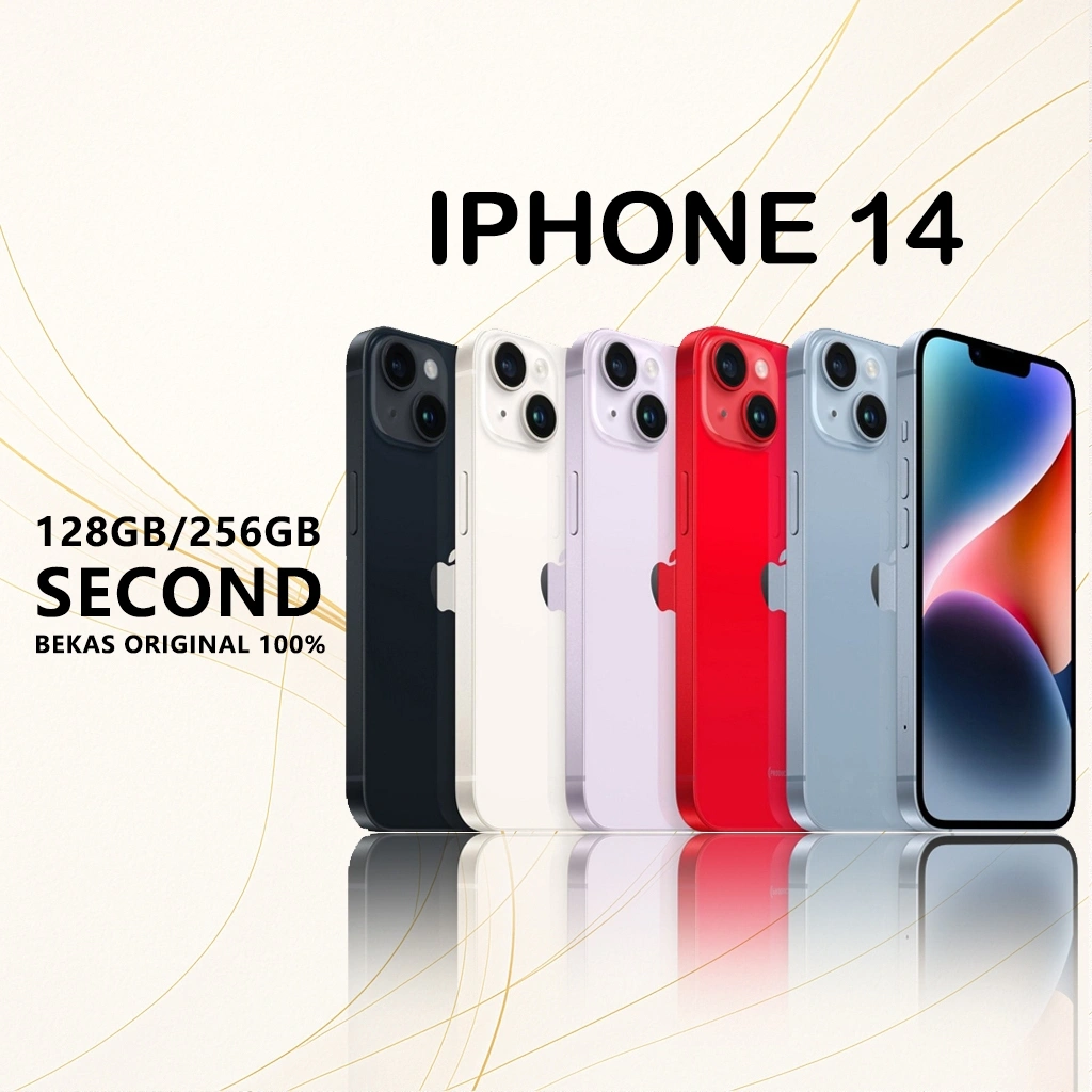 iPhone14 128GB 256GB 512GB Second ORIGINAL 100% MULUS 14 LIKE NEW NORMAL FULLSET