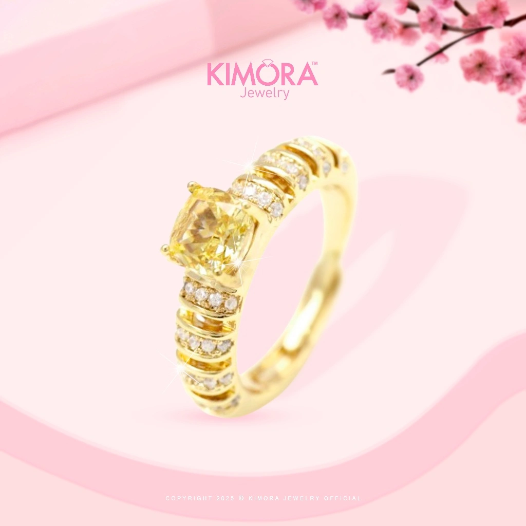 Kimora - Cincin Rhodium Wanita Sunny Gold Plated 18k Cnr03