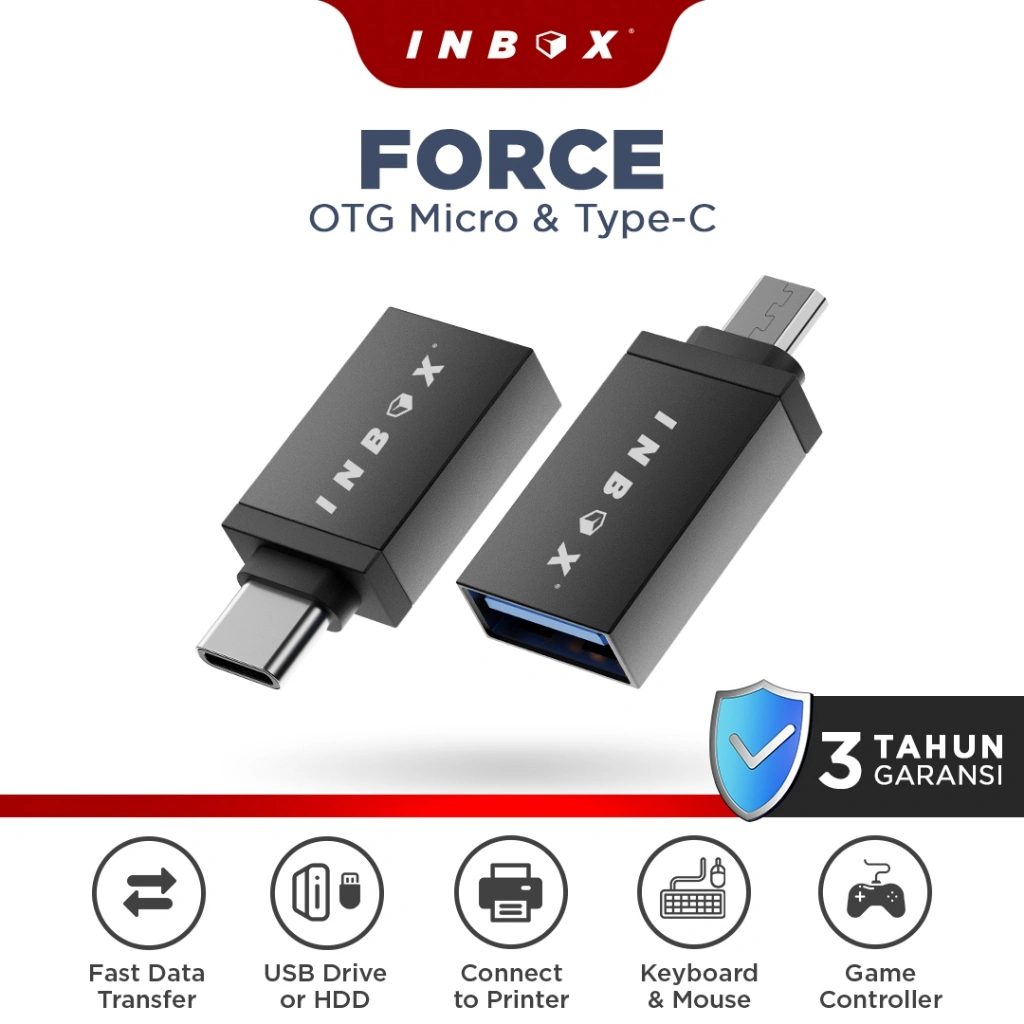 Inbox OTG Adapter USB to Micro 2.0 Fast Charging & Data Transfer Flashdisk Converter