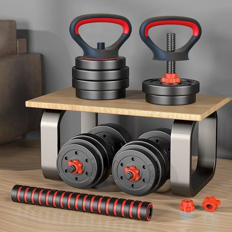 Alat Gym Rumahan 3in1 Dumbbell Barbel Kettlebell Adjustable Bisa Bongkar Pasang untuk Latihan Tubuh