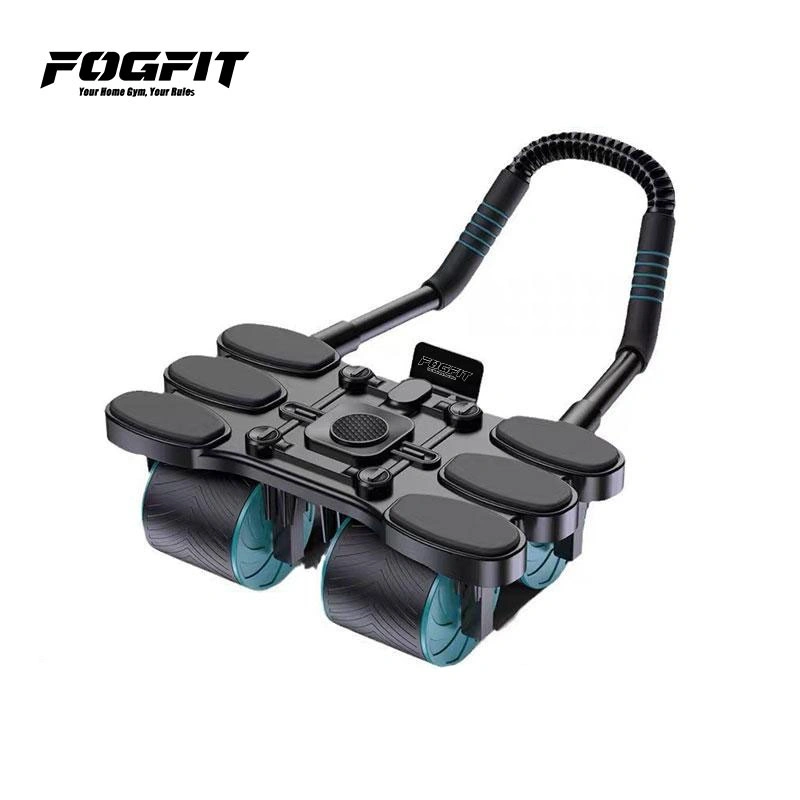 FOGFIT Ab Roller Wheels Plank Trainer Abdominal Core Roller Automatic Rebound Olahraga Gym Fitness Push Up 2in1