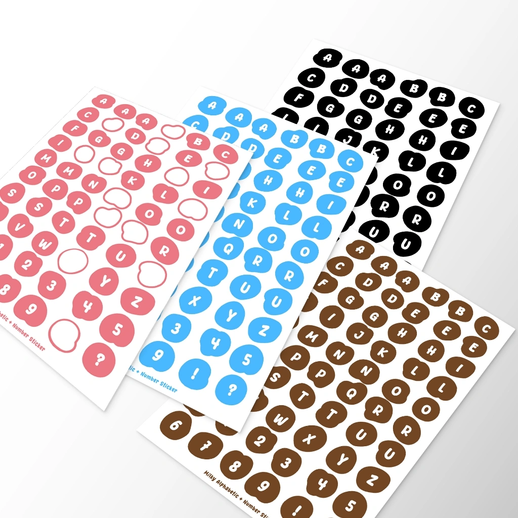 60pcs Milky Alphabet A-Z Sticker Pack | Sticker Aesthetic Scrapbook