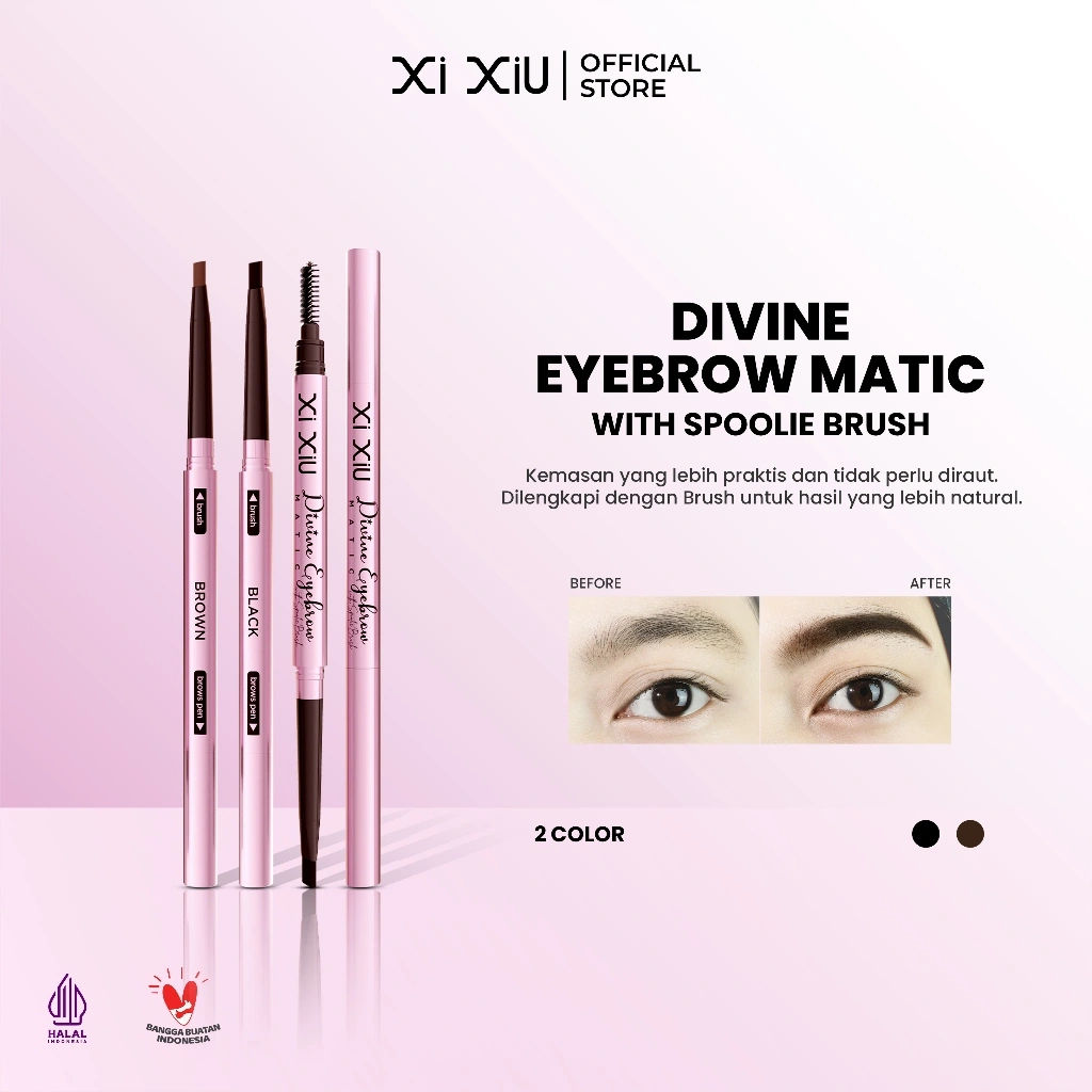Xi XiU Divine Eyebrow Matic | Pencil Alis Waterproof | Presisi, Tahan Lama, Natural Finish