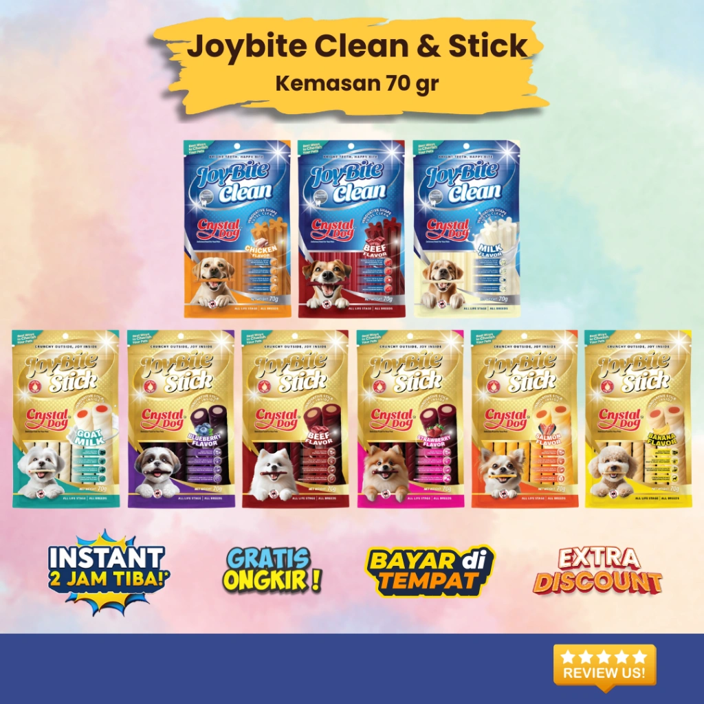 Crystal Dog JoyBite Series – Dental Clean & Stick | Snack Camilan Fungsional untuk Kesehatan Anjing