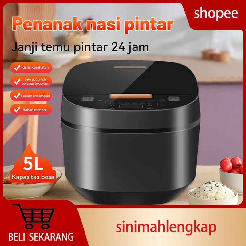 5L Rice Cooker Magic Com Penanak Nasi Sehat Multifungsi Kapasitas Besar Hemat Listrik untuk keluarga dengan 4-6 orang Portable/Travel version/ student version Smart Rice Cooker