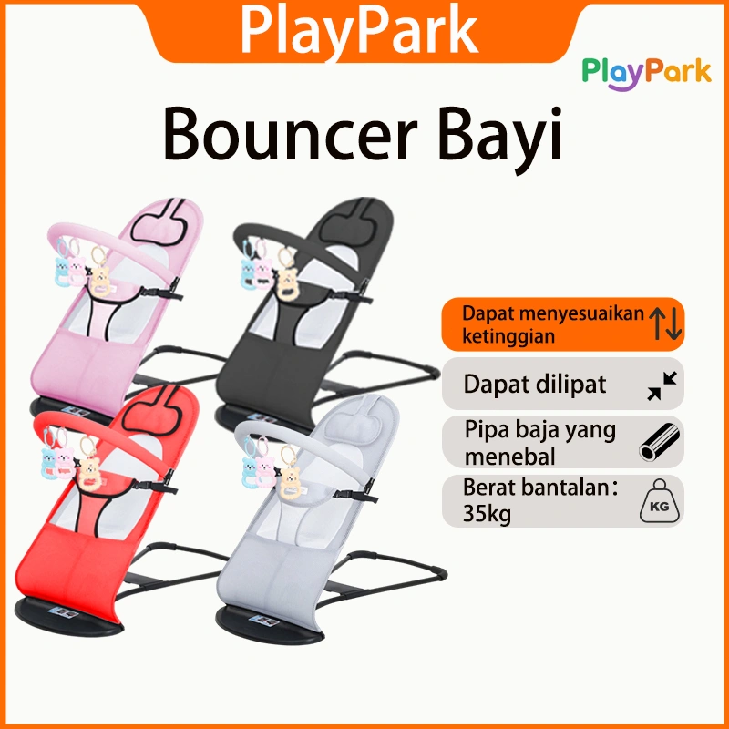 PlayPark Kursi Bouncer Bayi Ayunan Bayi Lipat Otomatis 0-3 Tahun Newborn Kado Bouncer Bayi Kursi Ayunan
