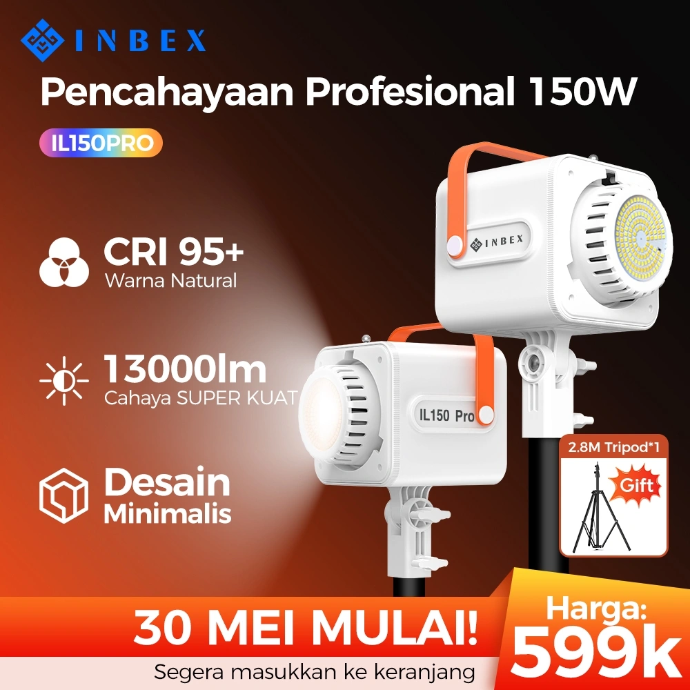 INBEX IL150Pro 150W Lampu Lighting Studio Kit Konten  Softbox Kit Lampu Konten Live Streaming Photography with CRI 95 dan suhu warna il 100s