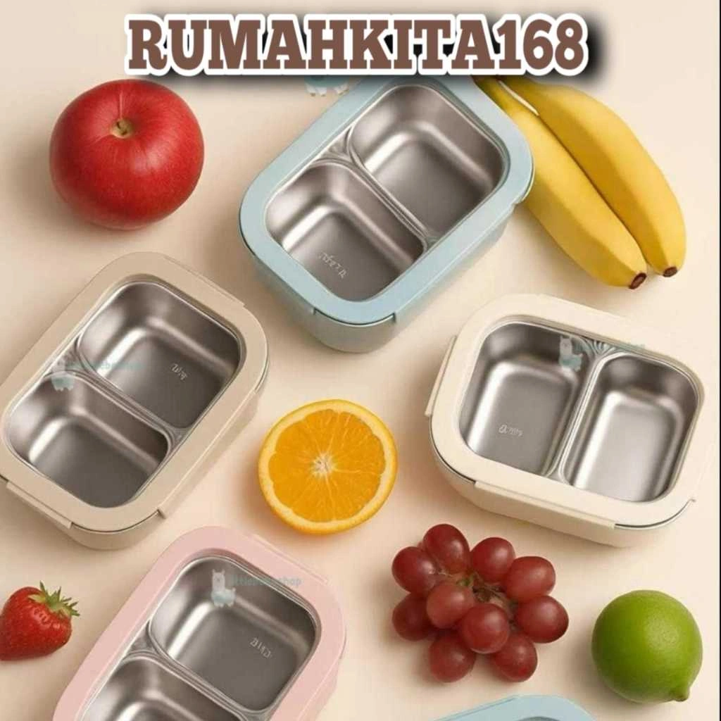 Lunch Box Premium Stainless Steel SUS 316 Anti Tumpah 600 ml / 1000 ml Kotak Makan Bento