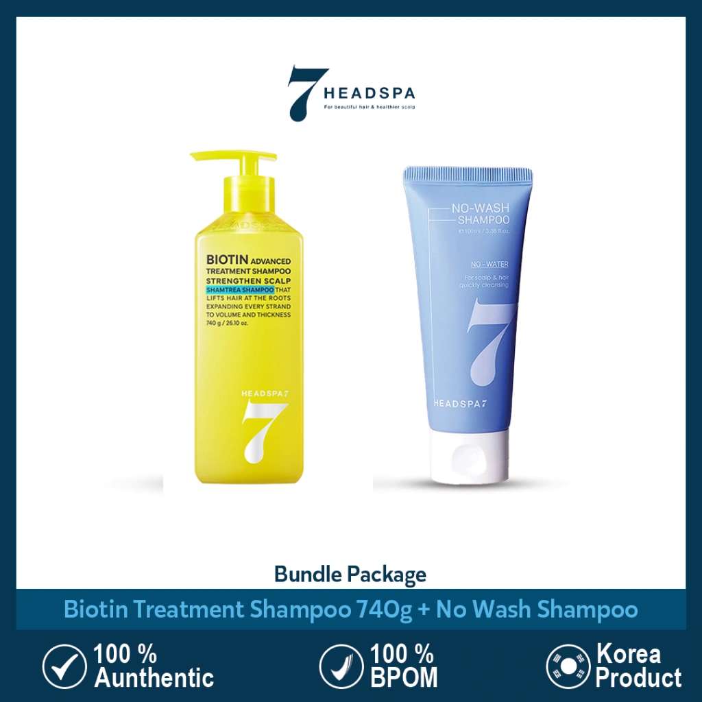 HEADSPA7 Bundle Package - Biotin Treatment Shampoo 740g + Dry Shampoo Fresh Liquid 100ml