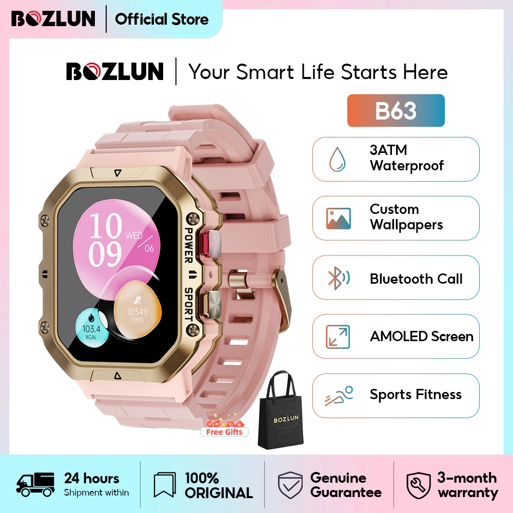 BOZLUN B63 smartwatch wanita Jam tangan olahraga Fitness Heart Rate Sleep Monitor FD65402779