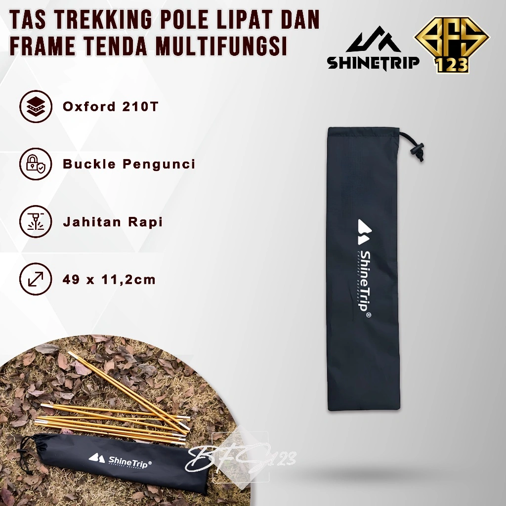 SHINETRIP Tas Trekking Pole Lipat Sport Running Hiking Sarung Frame Tenda Oxford Cloth 210T Camping Outdoor