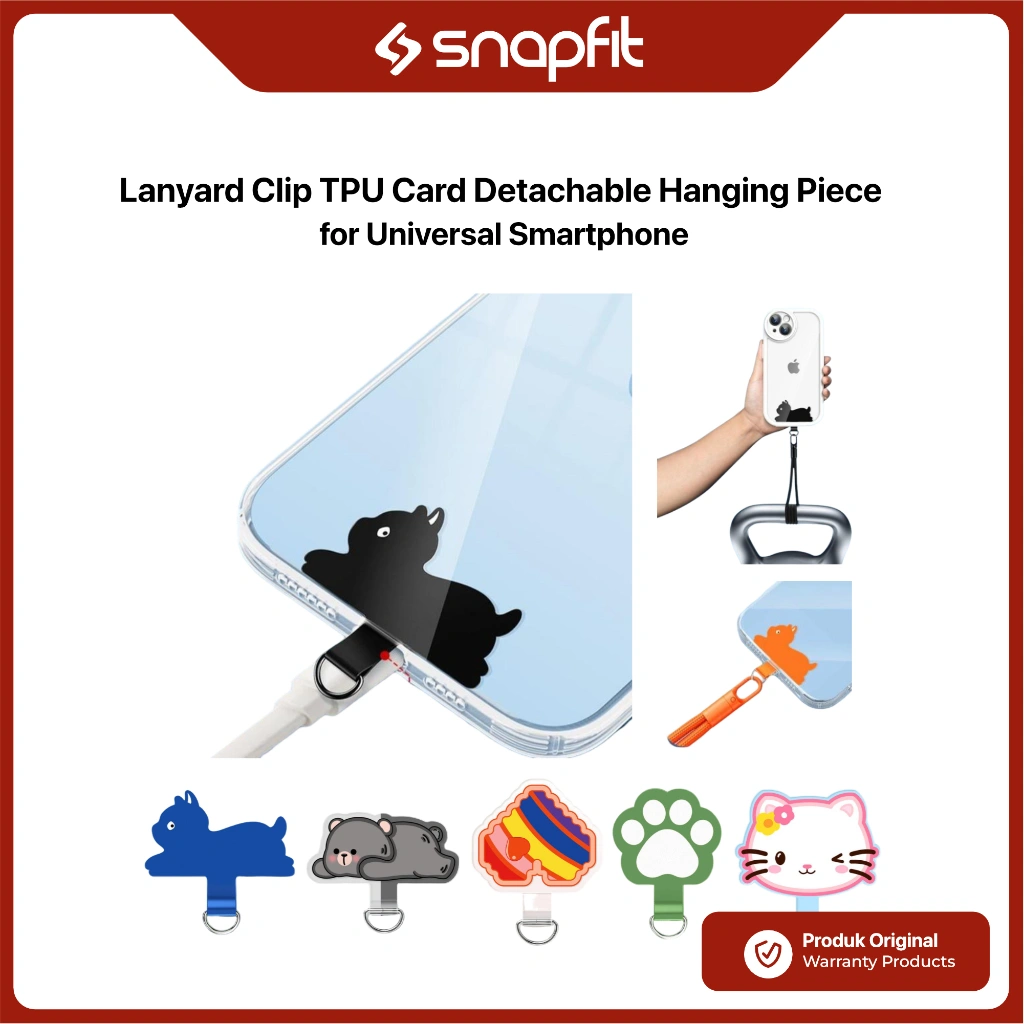 Lanyard Clip HP Universal SNAPFIT TPU Card Back Sticker Connector Gantungan HP Anti Lepas