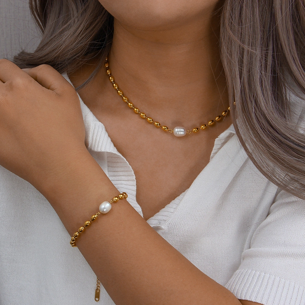 Liberteen - BONDI Gelang Kalung Wanita Stainless Steel 18k Gold Plated Kado Fashion Couple