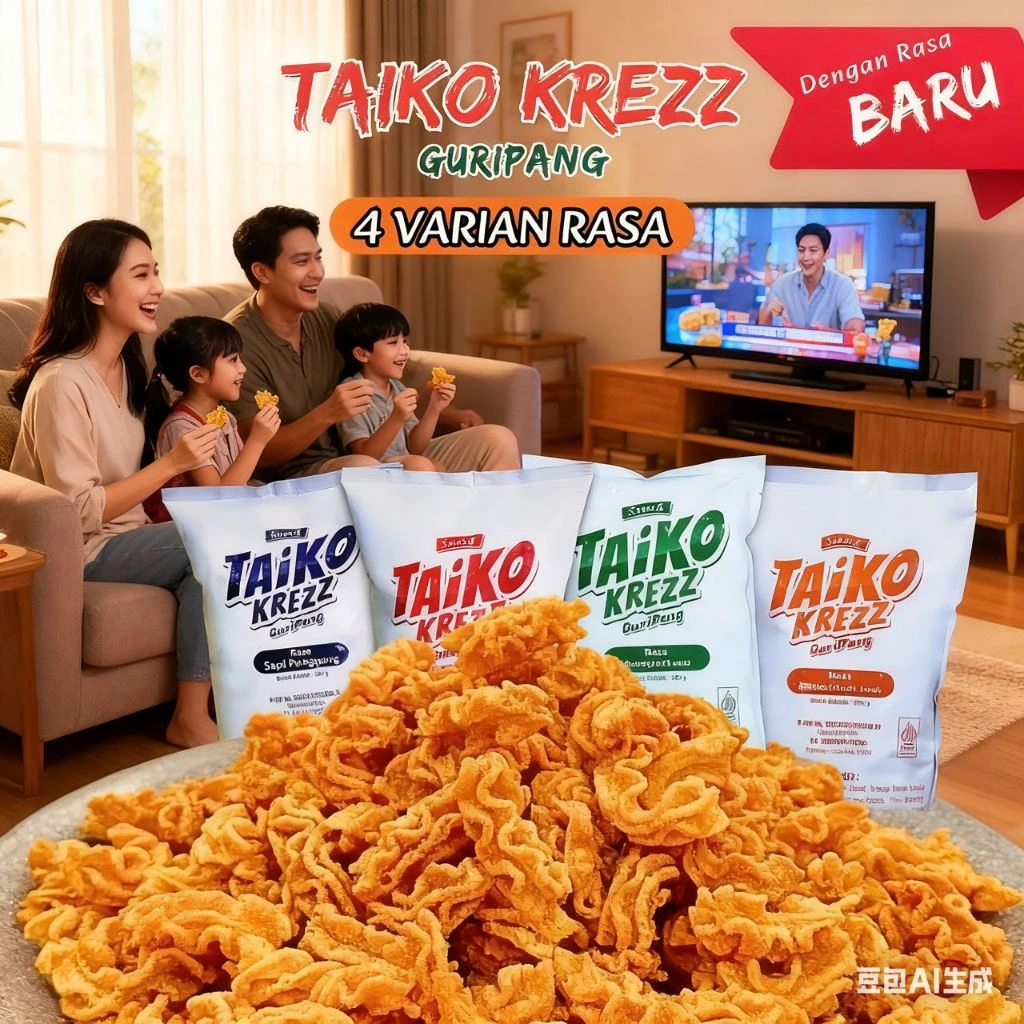 Snack Taiko Krezz Guripang 360g/500g / 1000g makanan kembung puffed citarasa baik renyah dan lezat