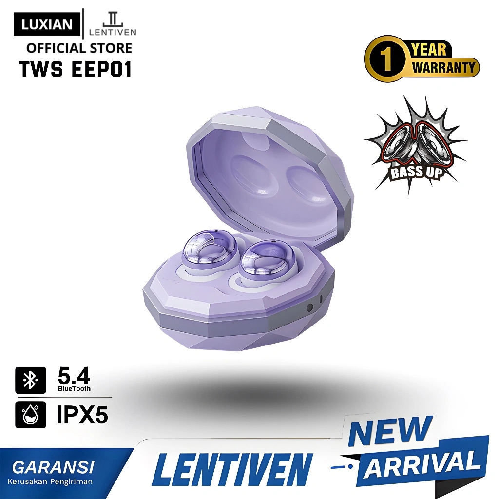 LUXIAN LENTIVEN TWS True Wireless Headphones with Mic Button Control Sleep headset Noise Reduction Earhooks EEP01