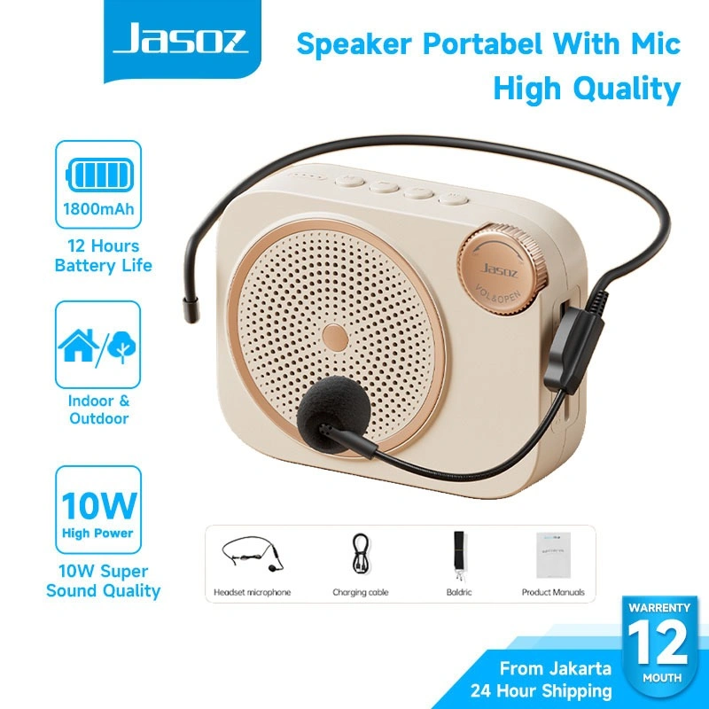 Jasoz Voice Amplifier Portable dengan Microphone Kabel Pengeras Suara Mini untuk Guru Mengajar Tour Guide
