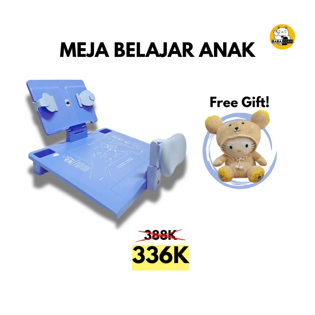 Meja belajar anak posture corrector free boneka anak lucu