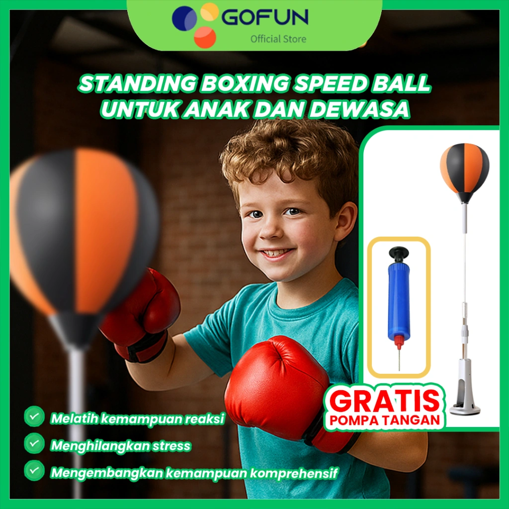 Samsak Boxing Speed Ball Standing Dapat Disesuaikan Alat Latihan Pemukulan GOFUN