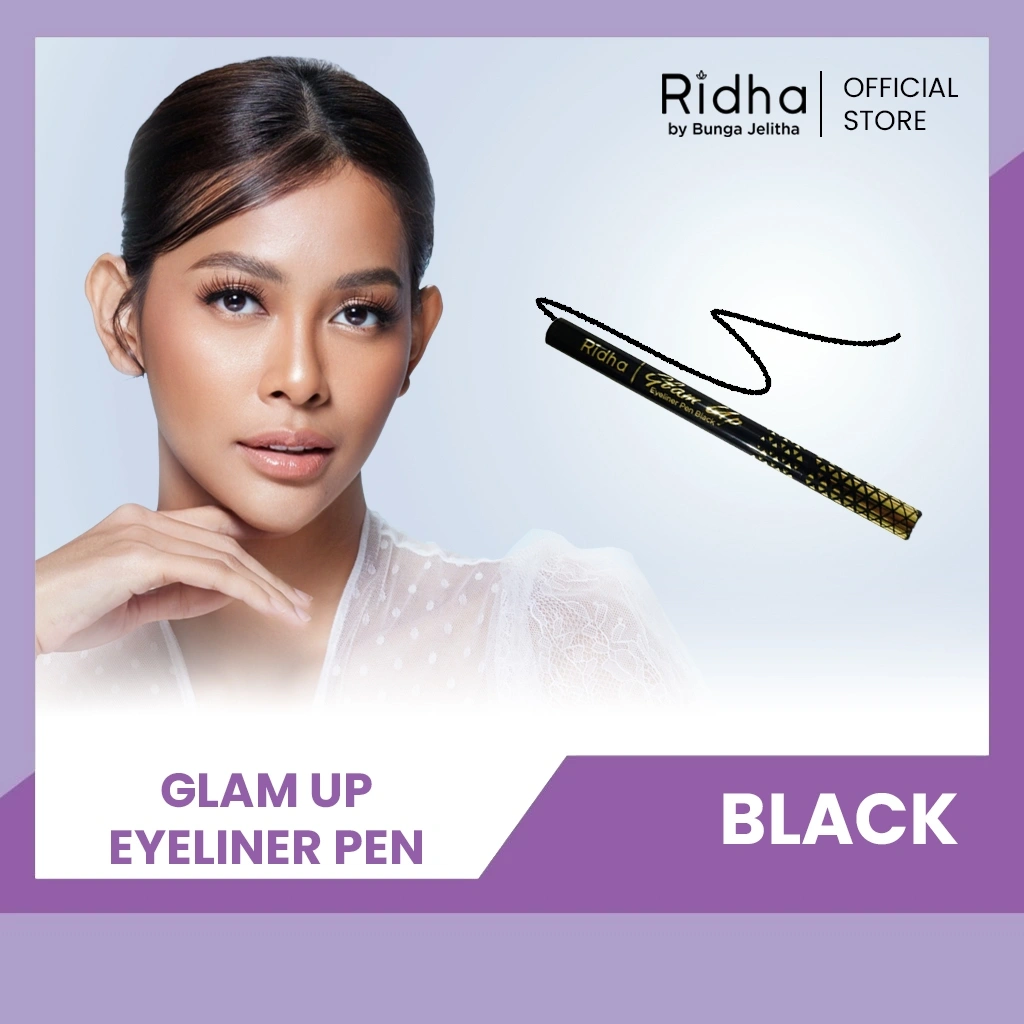 (New Product Formula) RIDHA Glam Up Eyeliner Pen Black