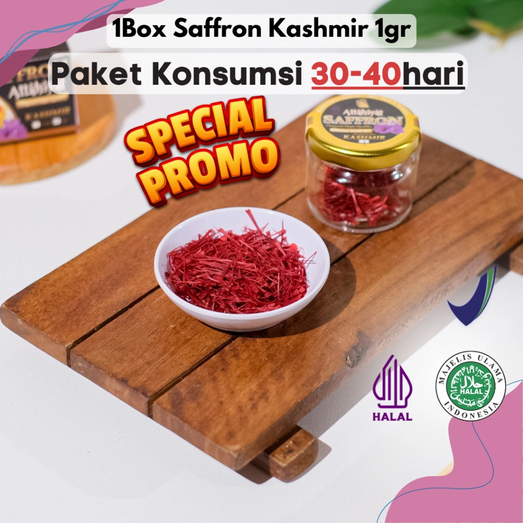 Saffron Kashmir 1gr Original Kualitas Tertinggi Termurah Finest Gold