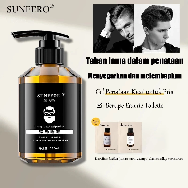 Lilin Rambut Pria krim penata rambu Hair Gel Styling Pomade tahan kuat WaterBased tidak lengket