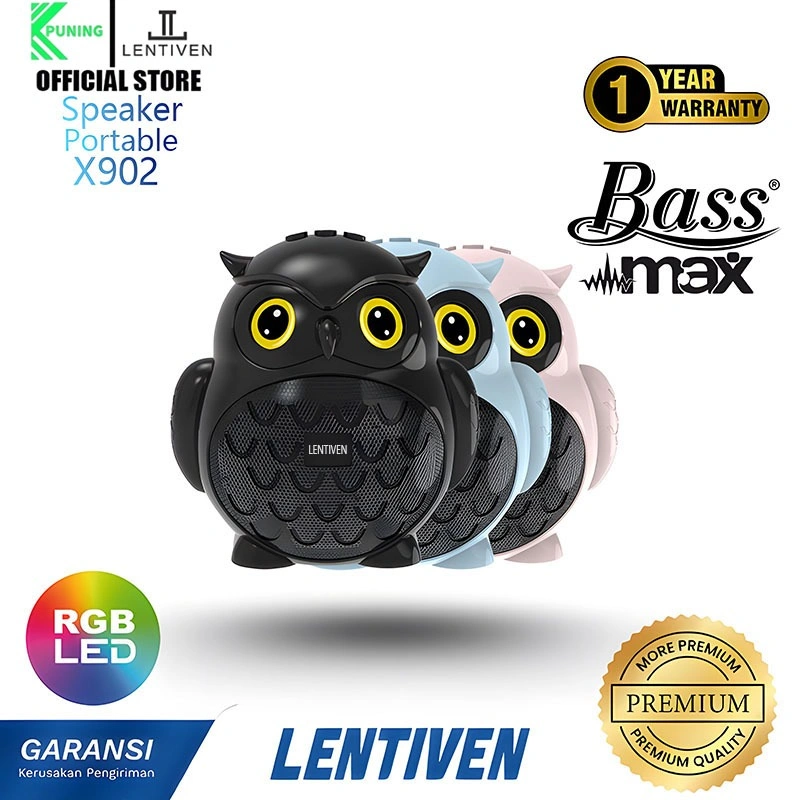 PUNING LENTIVEN Speaker Bluetooth Portabel Dengan Lampu RGB Multifungsi Speaker Suara Jernih Mendukung Kartu SD X902