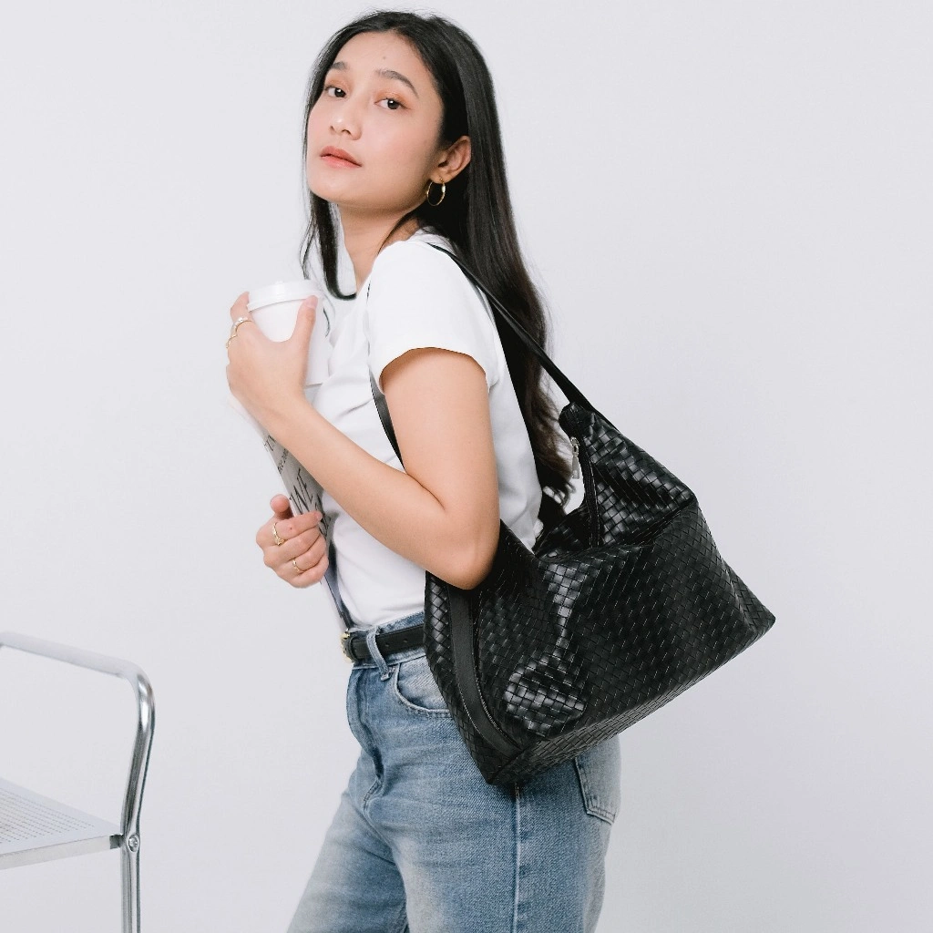 Marela Hobo Totebag for Work College - Tote bag Anyam Kerja Kuliah Hangout Anyaman Cewek Minimalis
