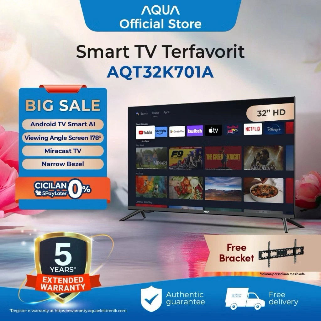 AQUA Smart TV 32 Inch FHD - Anll- Bezel Less - Android Devices IoT Hub  - AQT32K701A