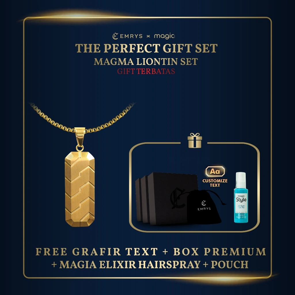 BUY1 FREE 2 GIFT Emrys Liontin Set MAGMA Real Titanium Anti Karat Kalung Titanium Pria Wanita FREE GIFT HAIRSPRAY MAGIA DI LIVE
